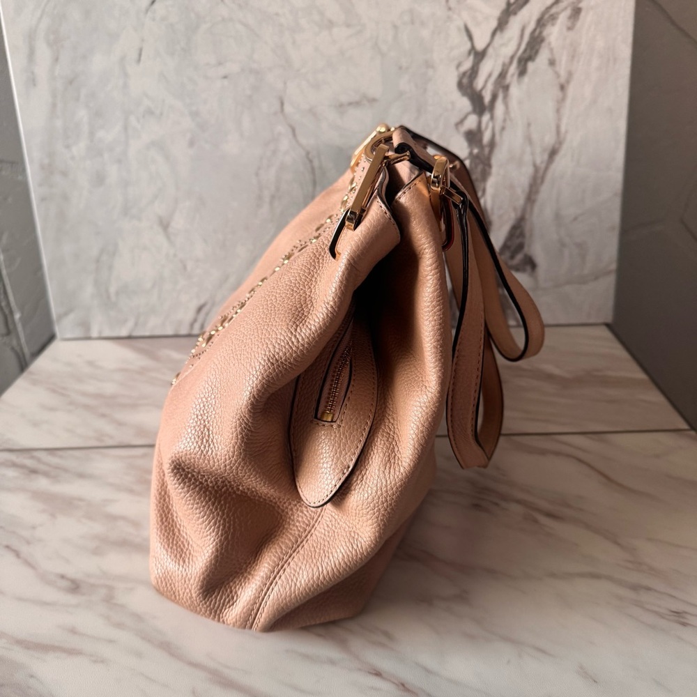Michael Kors Soft Pebbled Leather Shoulder Bag – Blush Pink Stud Detail - Picture 17 of 17